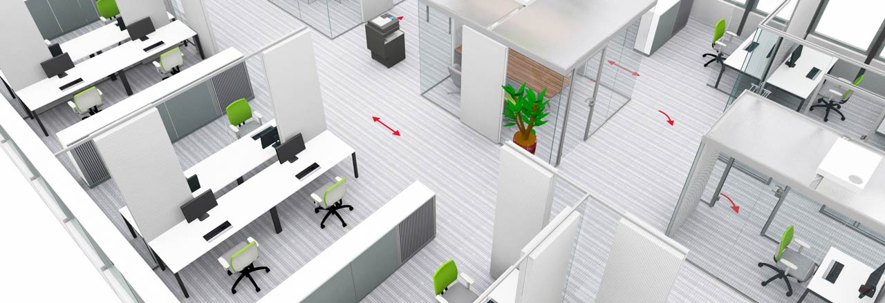 Office space planning with room structures