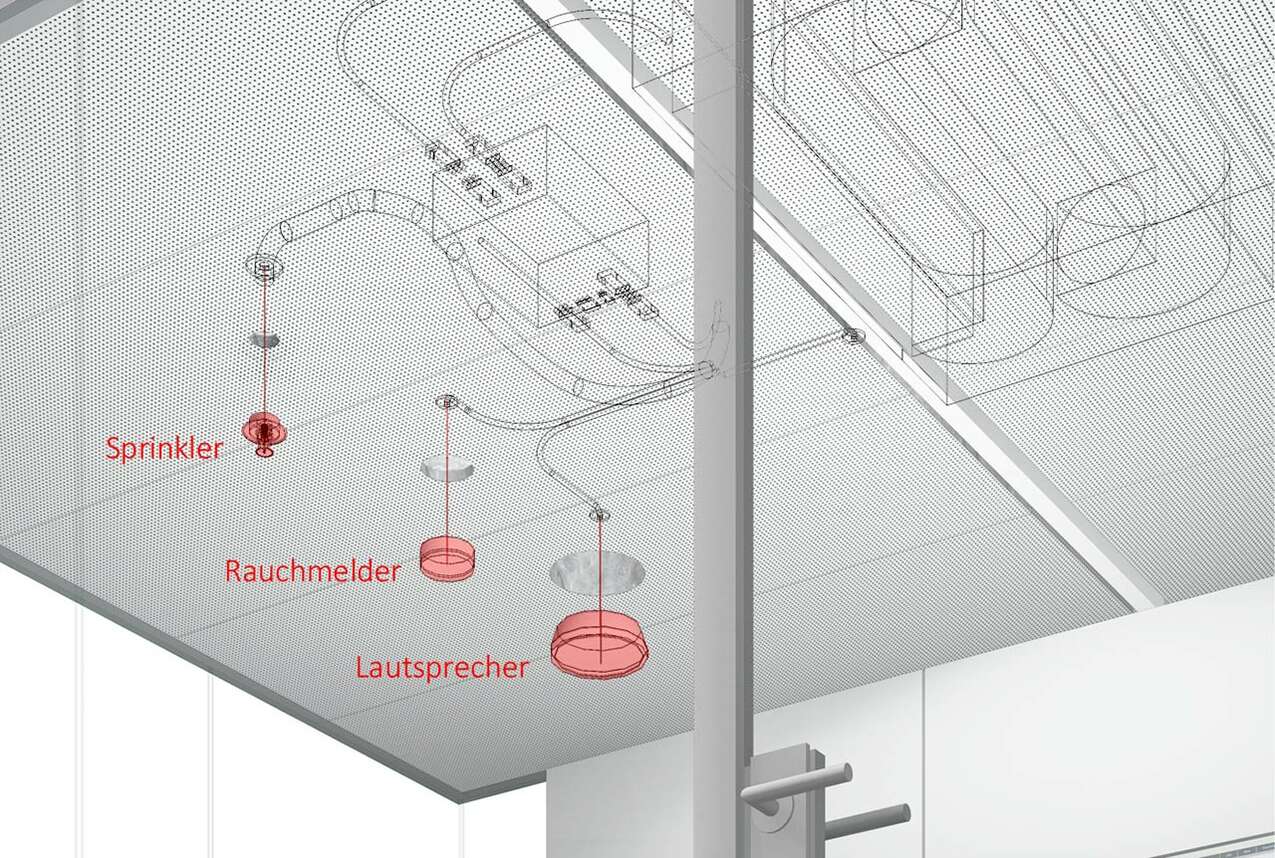 Raum-in-Raum Deckenelement mit Brandschutzbausteinen