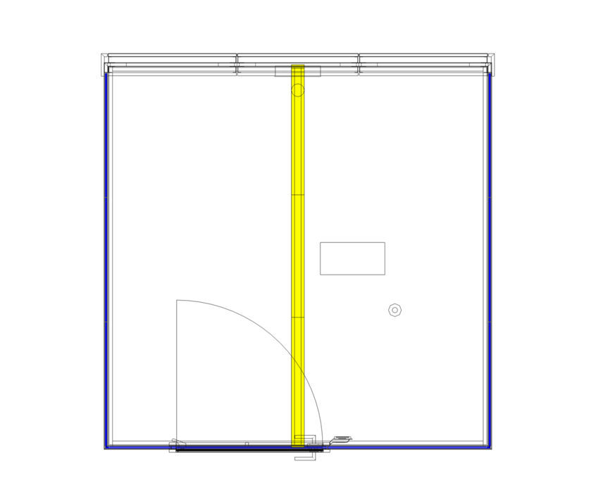 Raum-in-Raum Grundriss VW Glas Ecke