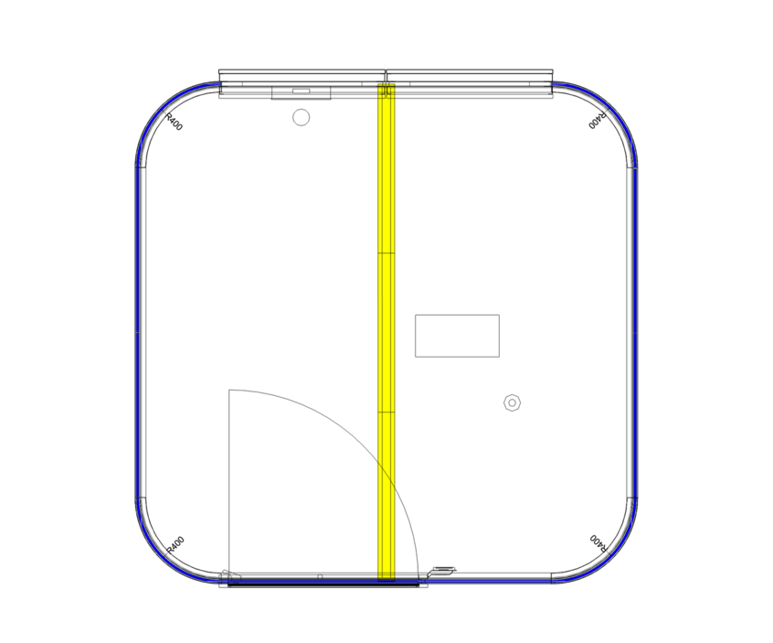 Raum-in-Raum Grundriss Glasrotunde