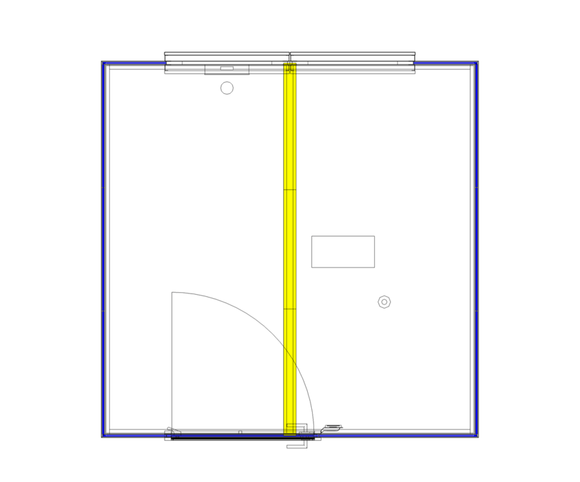 Floor plan glass corner