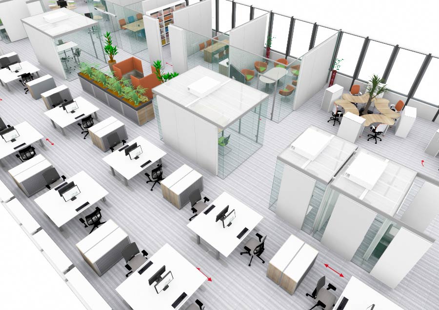 Office space planning Average population density