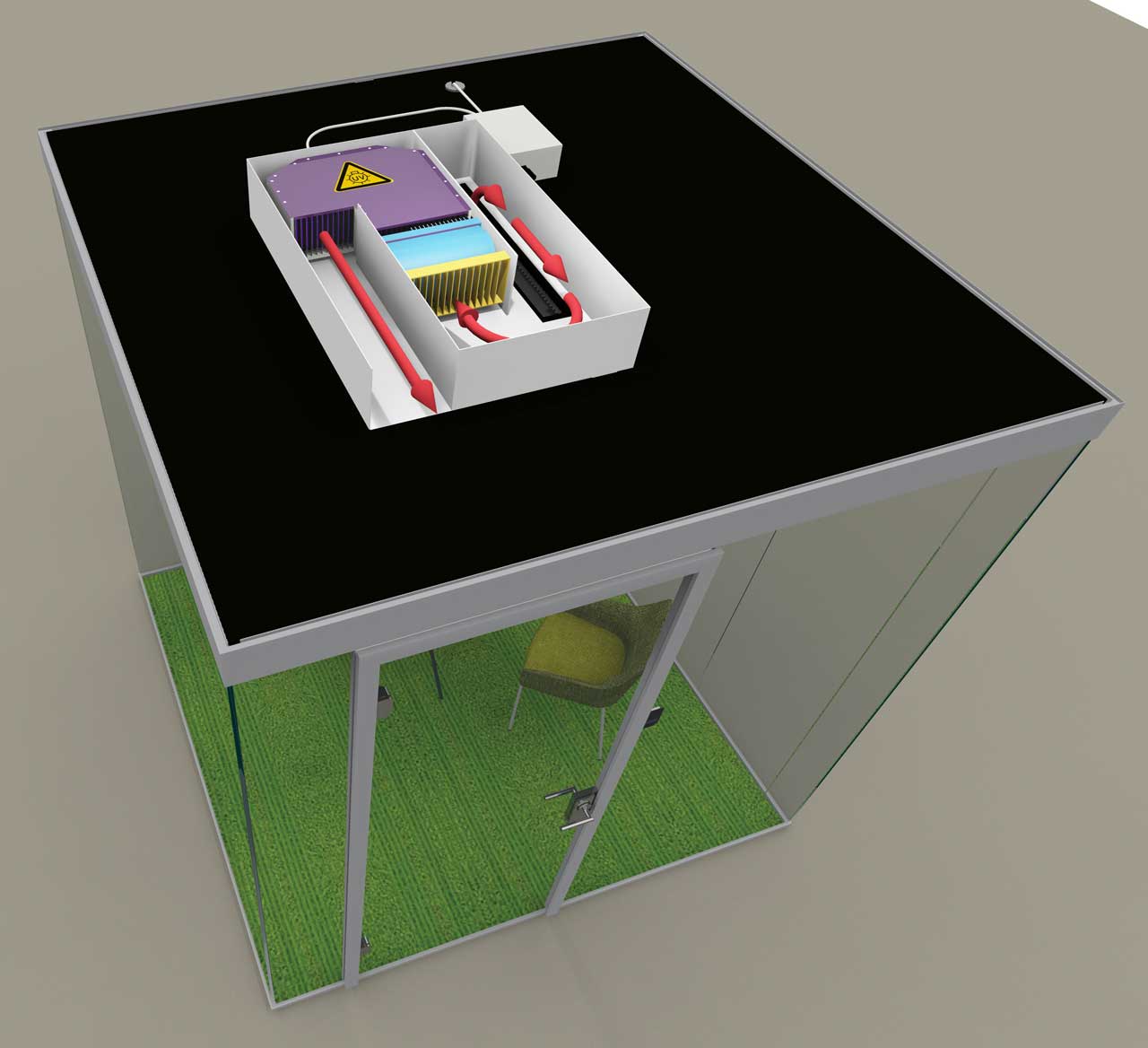 Raum-in-Raum Lüfterbox mit UV Desinfektion Raum-in-Raum UV Luftdesinfektion