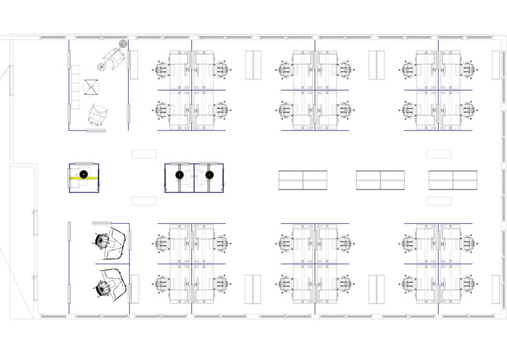 open space with quiet modules