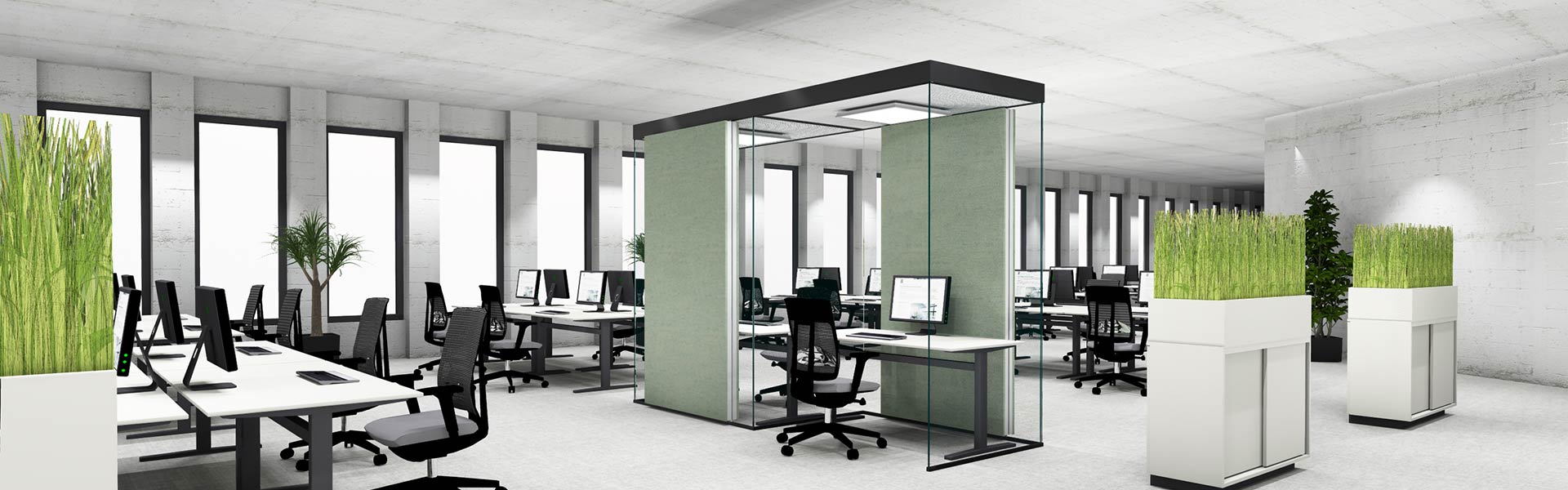 silentWORK im offenen Büro silentWORK auf der Bürofläche