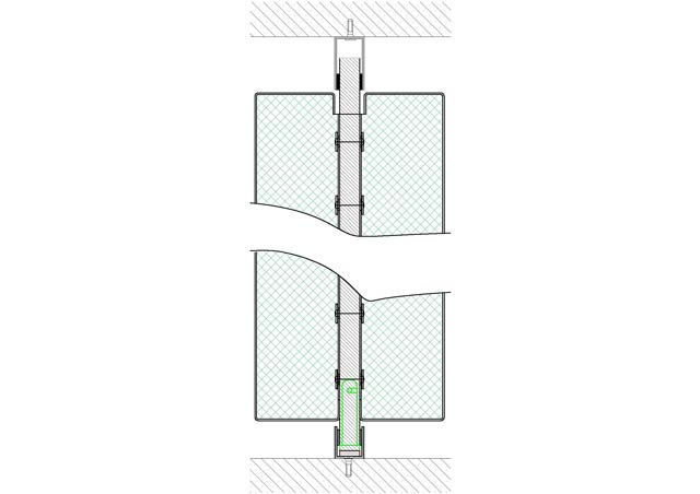 Acoustic element glass wall construction