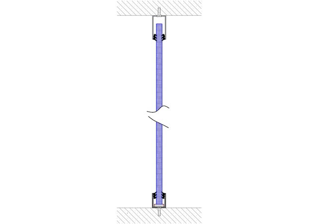 Glaswand Konstruktion 12 mm VSG