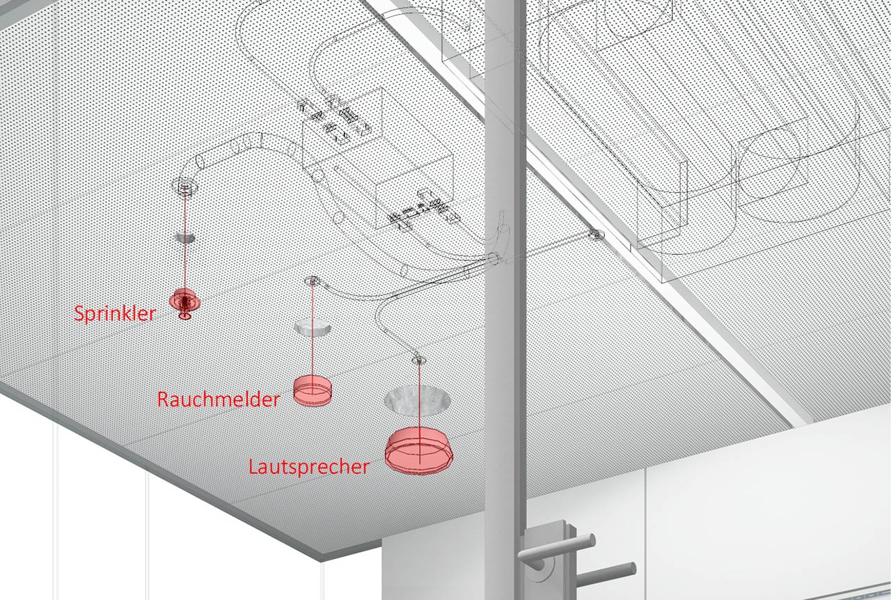 Raum in Rum Decke mit Brandschutzbauateinen Raum in Raum Deckenelement mit Brandschutzbausteinen